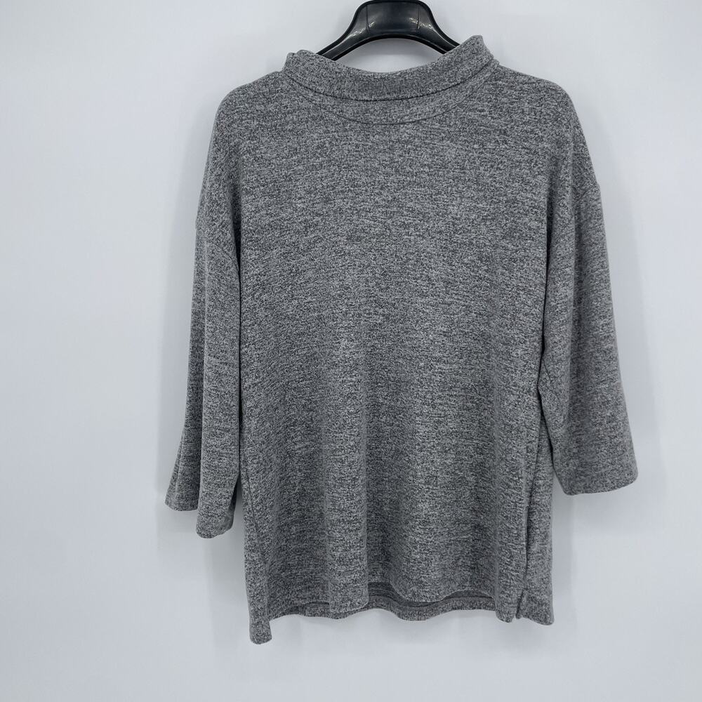 Workshop Republic Women's XL Cowl Neck 3/4 Sleeve Stretch Top Gray Cozy Soft EUC - Picture 2 of 7